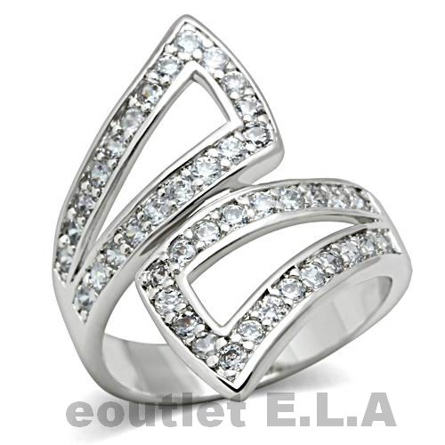 26mm wide BYPASS CZ DRESS RING-5 sizes